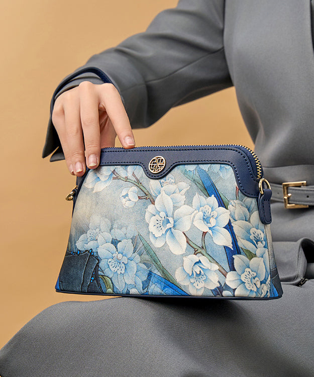 Pochette polyvalente en soie bio à imprimé bleu marine - Urbann-Vibe