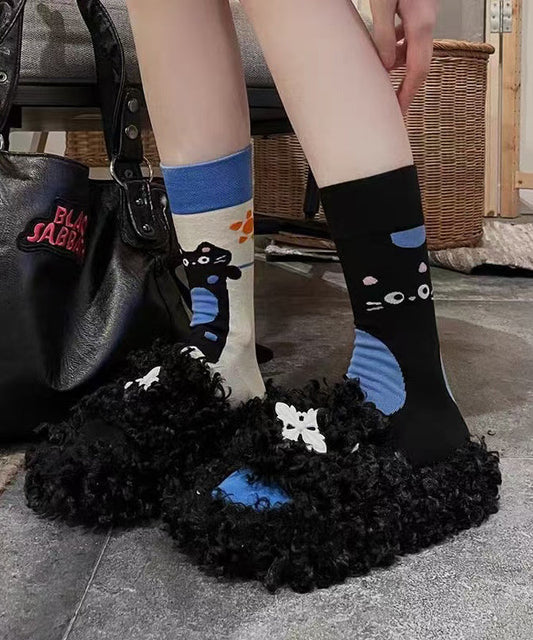 Chaussettes ras du cou en coton peigné au design asymétrique original - Urbann-Vibe