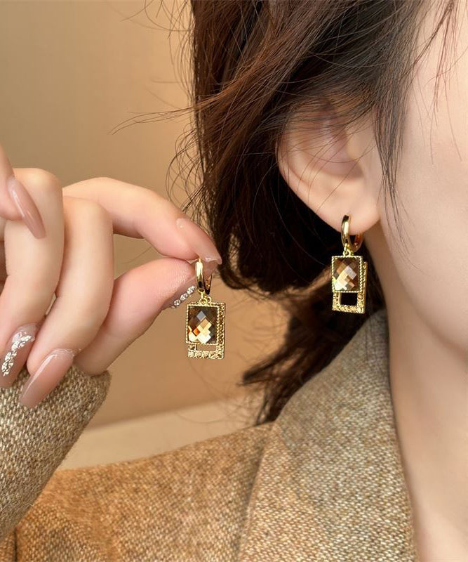Boucles d'oreilles pendantes originales en alliage de cristal et zircon - Urbann-Vibe