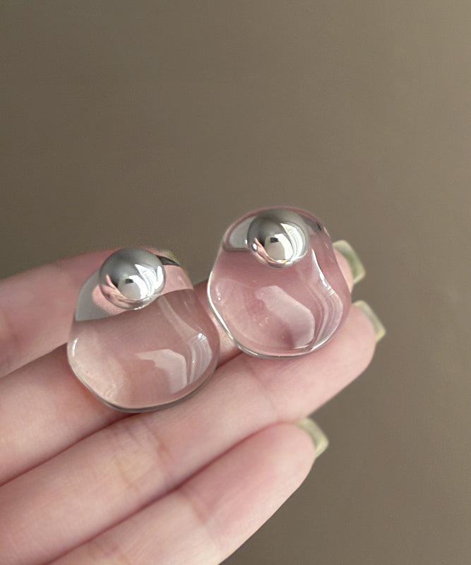 Boucles d'oreilles à tige en alliage de cristal nude au design original - Urbann-Vibe