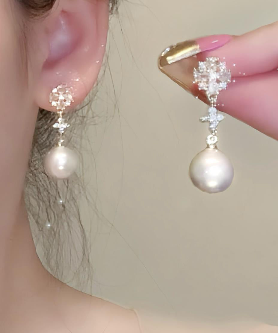 Boucles d'oreilles pendantes originales en or, cuivre et zircons - Urbann-Vibe