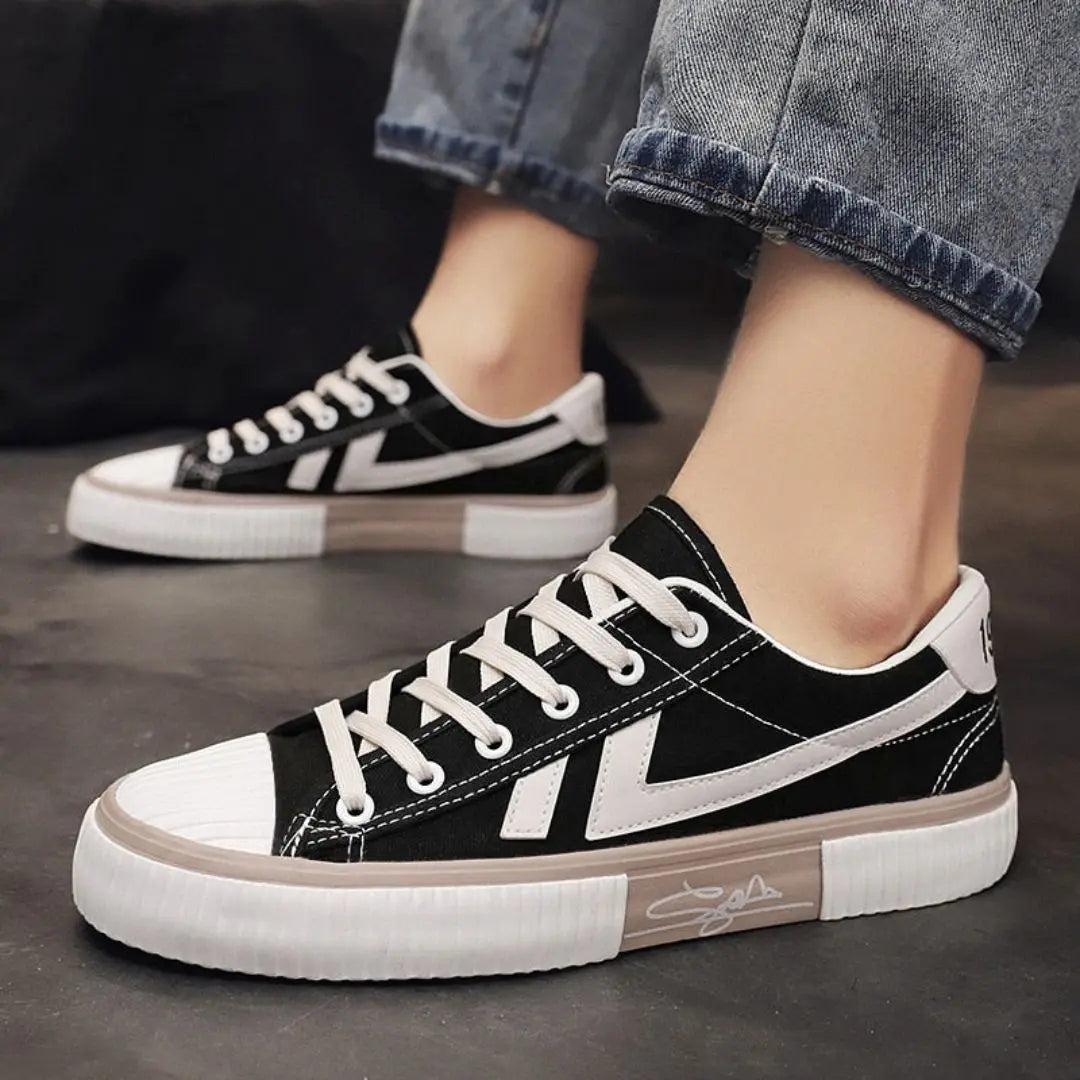 Men's Orin classic canvas sneakers breathable upper bold contrast detailing street style comfort