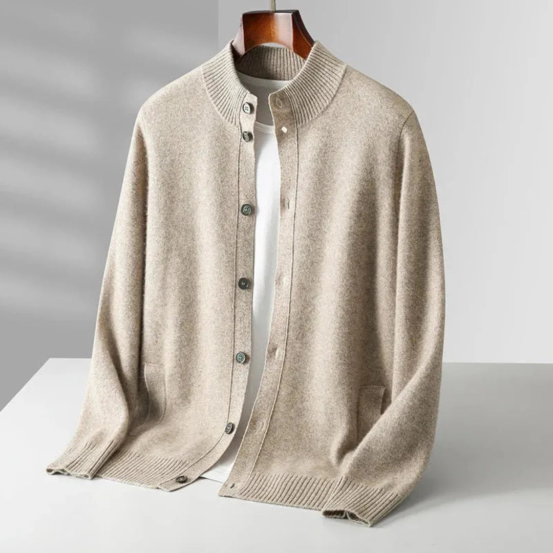 Orion merino wool cardigan classic button-front soft breathable extra-fine knit all-season layering