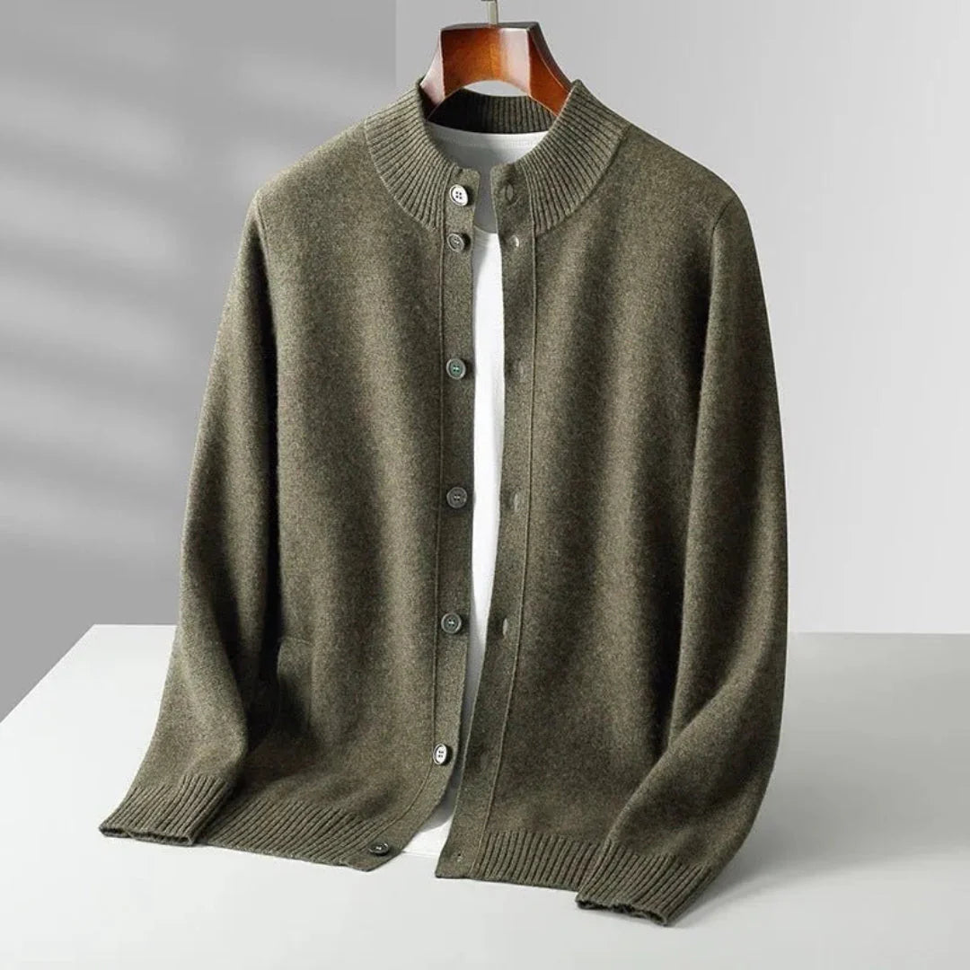Orion merino wool cardigan classic button-front soft breathable extra-fine knit all-season layer