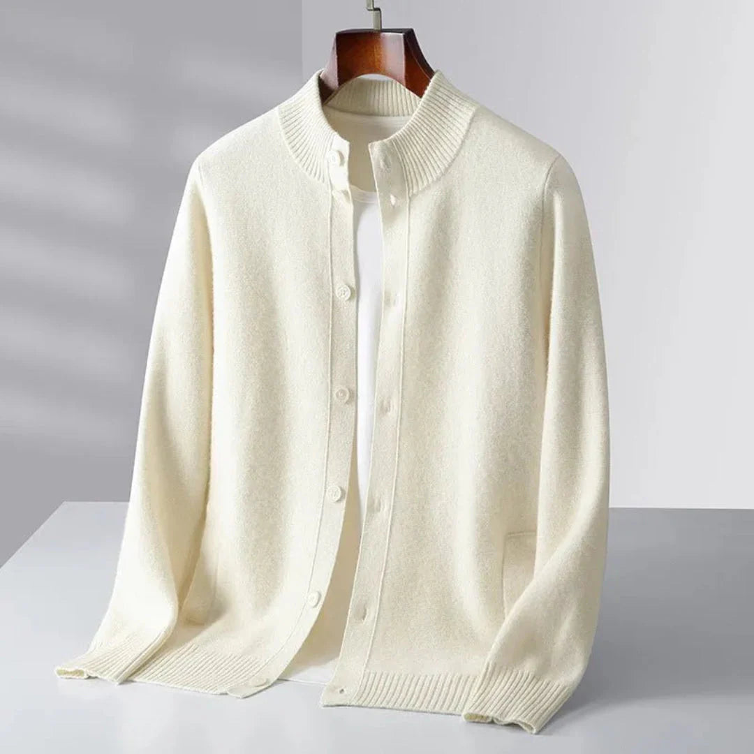 Orion merino wool cardigan classic button-front soft breathable extra-fine knit all-season layering