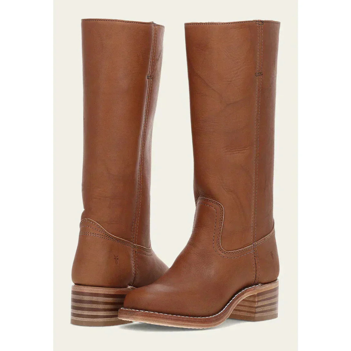 Women's mid-calf cowboy boots in leather-look finish, western-style pointed toe with low heel