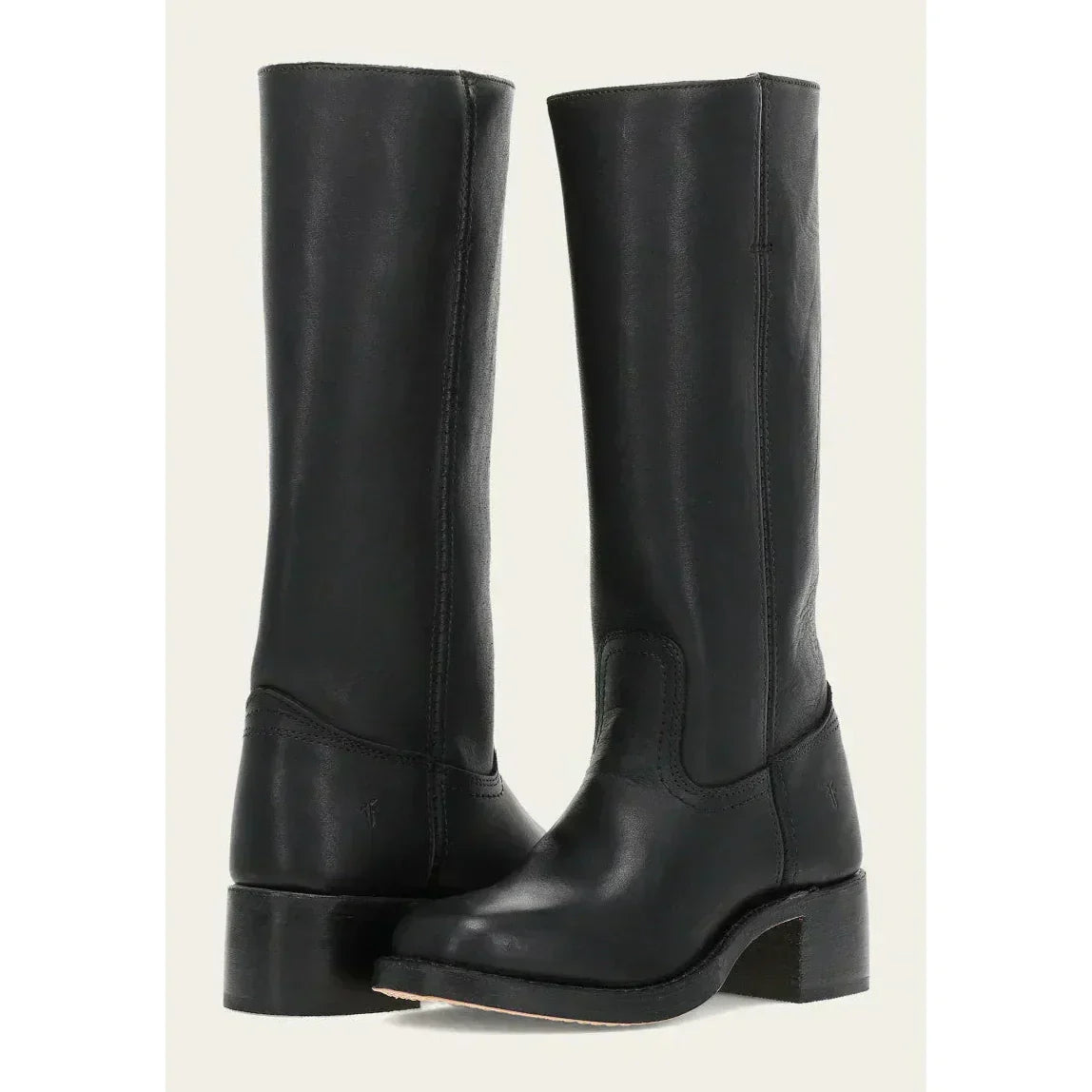 Women's mid-calf cowboy boots in leather-look finish, western pointed toe, low heel for casual wear