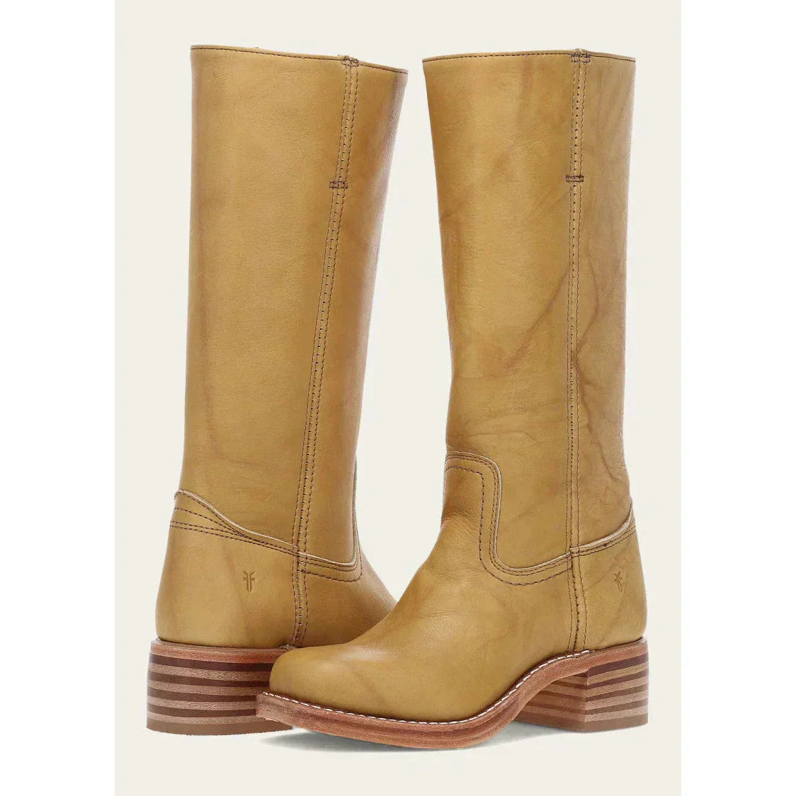 Women's mid-calf cowboy boots in leather-look finish, western style with pointed toe and low heel
