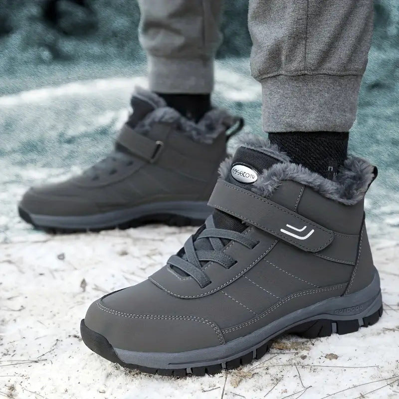 Unisex orthopedic winter boots black waterproof fleece-lined non-slip all-weather comfort support