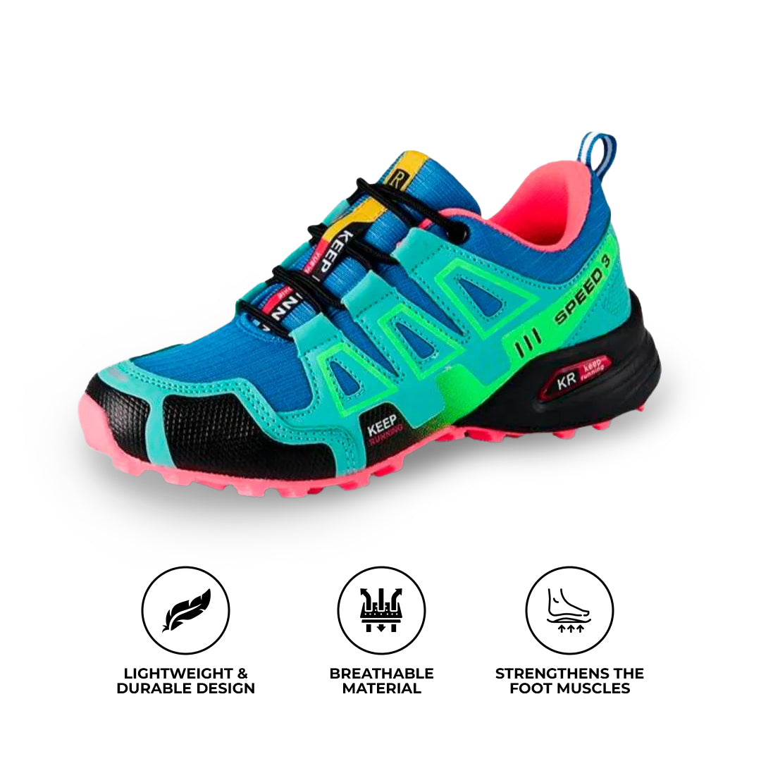 Urbann-Vibe gray walking shoes with podiatry arch support, shock-absorbing soles, lightweight hiking design