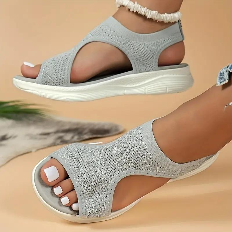 Women's slip-on sandals beige ergonomic arch support lightweight casual summer footwear