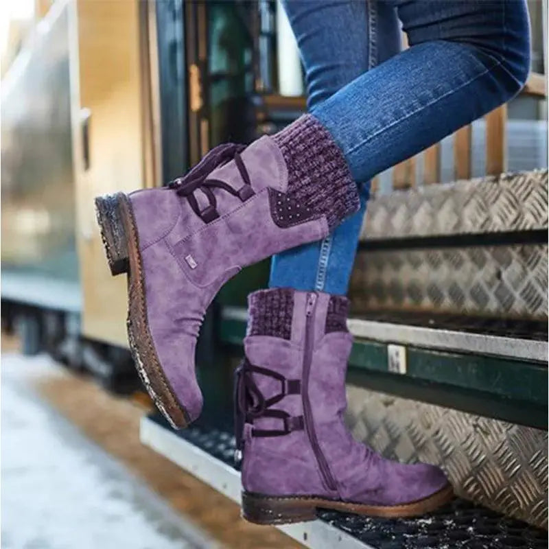 Women's warm ankle boots casual winter style with supportive sole and cozy lining for all-day comfort