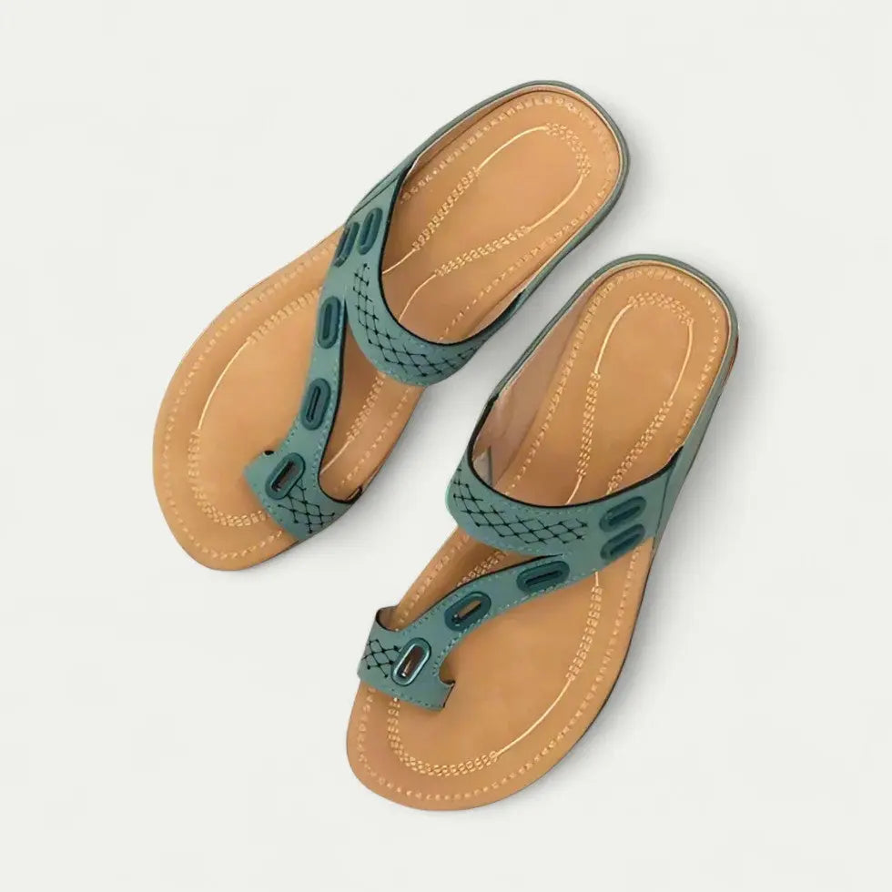 Women's slip-on sandals with contoured footbed support, open-toe design for all-day comfort
