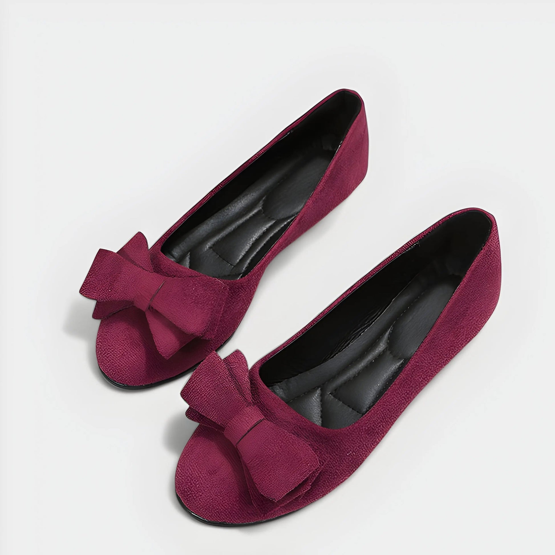 Women's slip-on ballet flats with bow detail, cushioned insole, versatile elegant everyday style