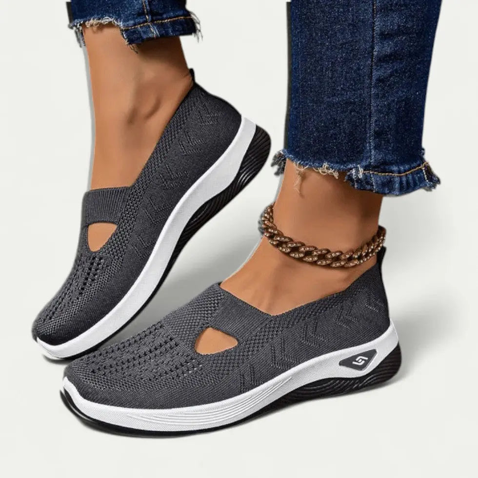 Women's slip-on knit mesh sneakers breathable lightweight design for all-day everyday comfort