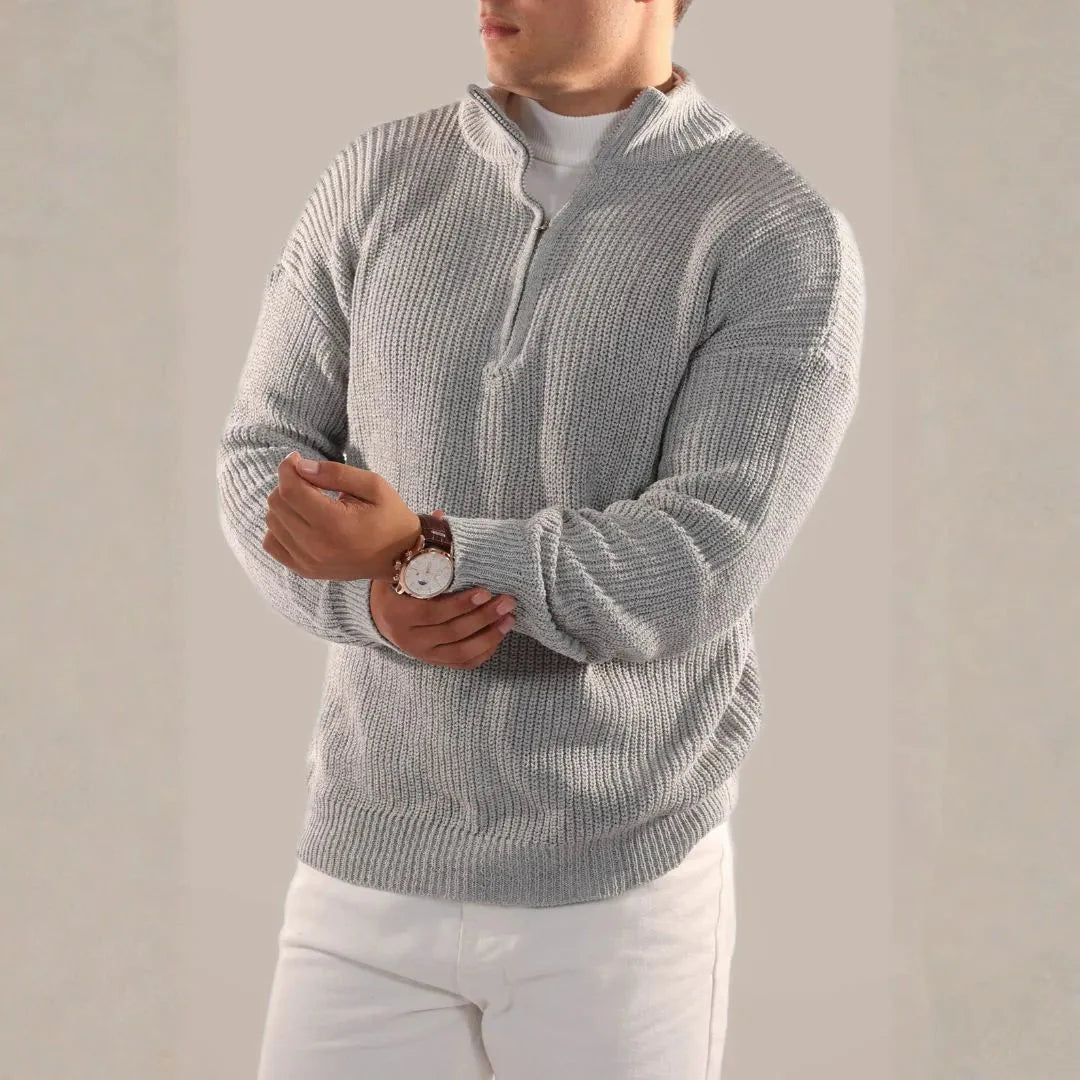Oscar unisex half-zip knit jumper smart casual premium fabric comfortable weekend wear
