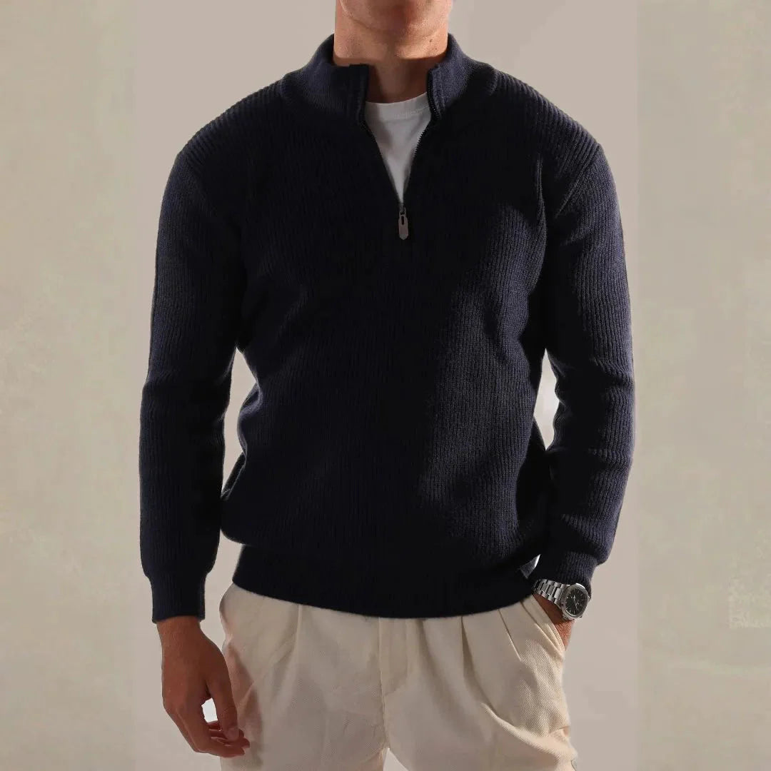 Oscar unisex half-zip knit jumper smart casual weekend wear premium fabric all-day comfort