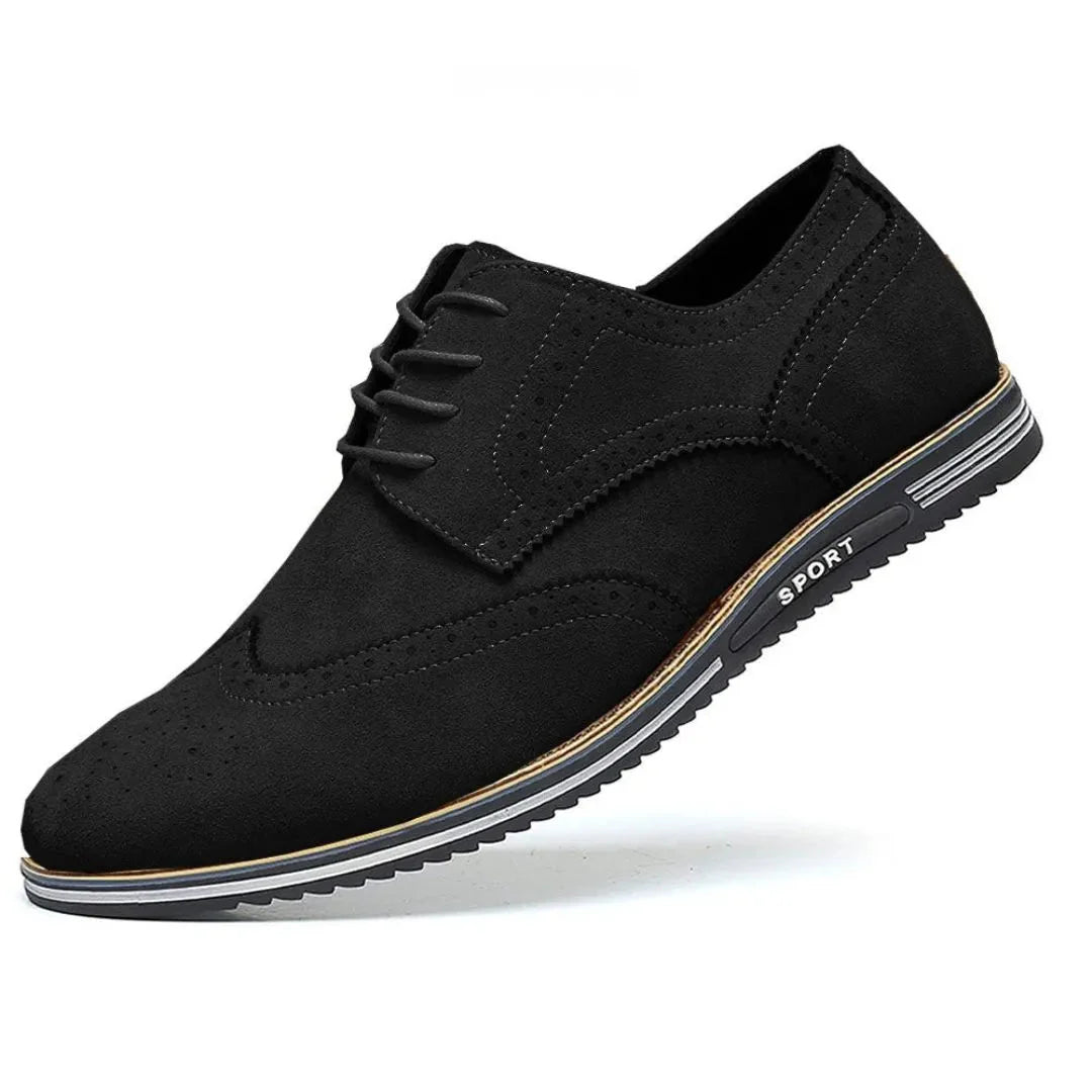 Oscar suede wingtip sneakers in classic derby style with brogue detailing for all-day comfort