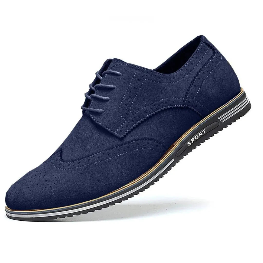 Oscar suede wingtip sneakers in classic brogue style, lightweight derby design for all-day comfort