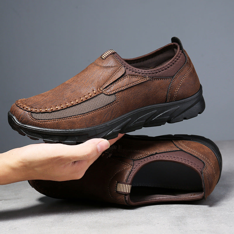 Ostrava genuine leather slip-on shoes by Urbann Vibe with breathable mesh accents for city wear