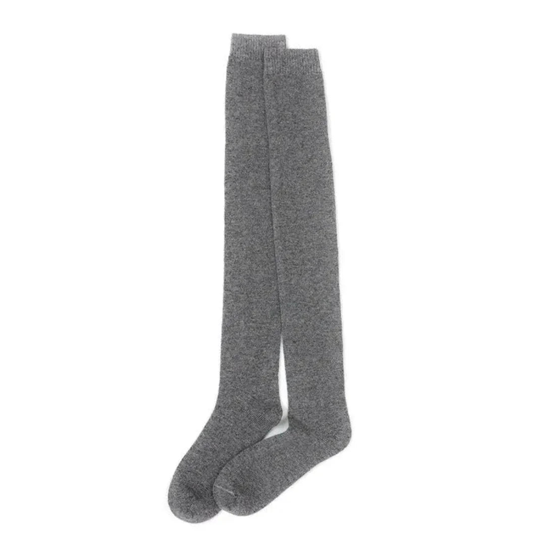 Women's cashmere over-the-knee socks, ultra-soft luxurious blend, full leg coverage for winter layering