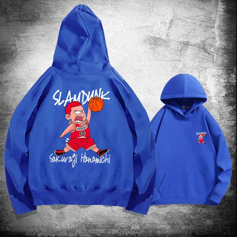 Men's oversized anime graphic hoodie in soft fleece streetwear style with bold print design