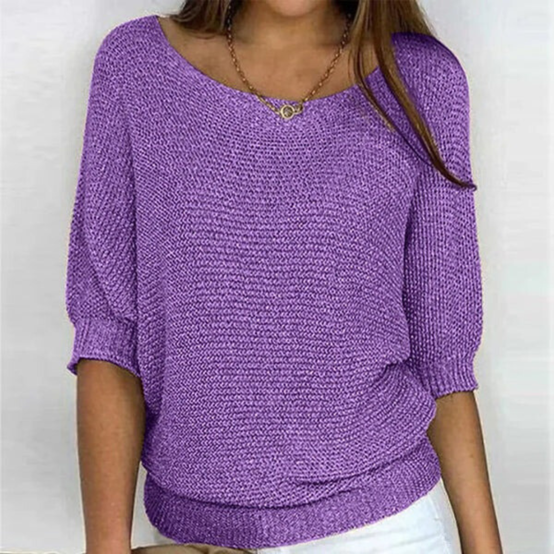 Oliza women's cozy knit sweater loose relaxed fit soft cotton blend for office everyday wear