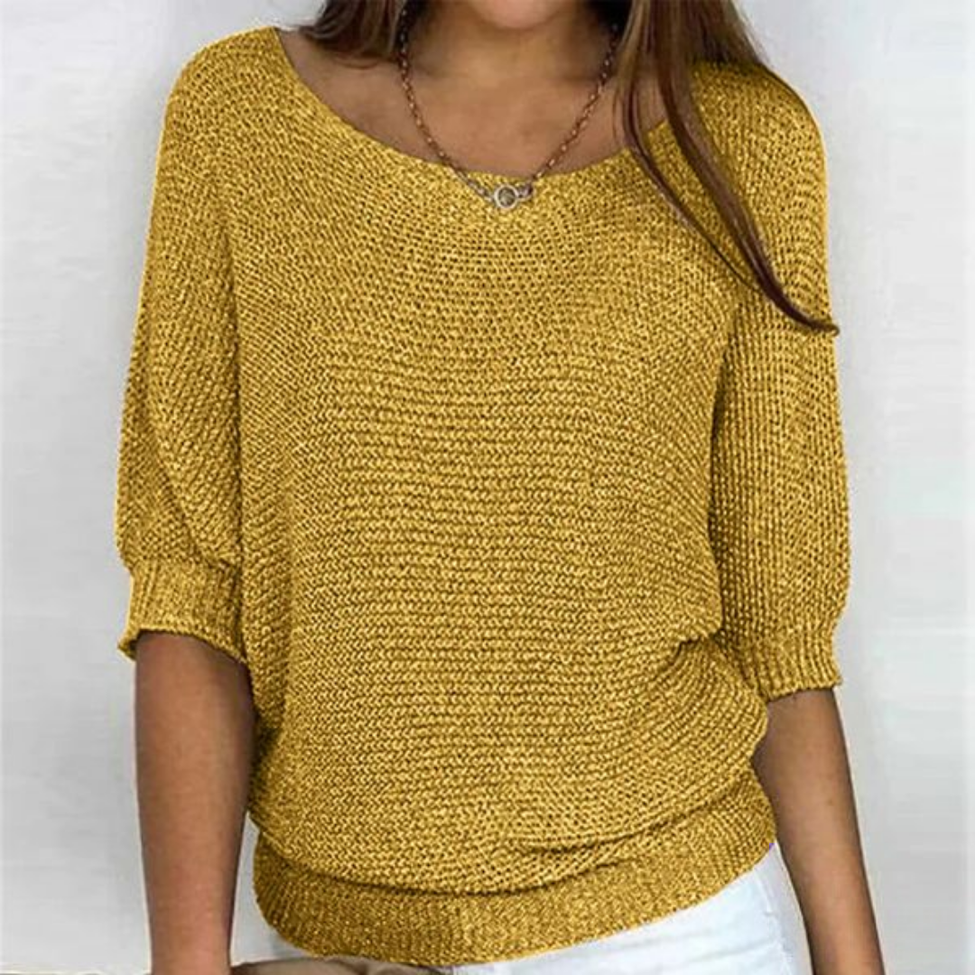 Oliza women's cozy knit sweater loose relaxed fit soft cotton blend for office and everyday wear