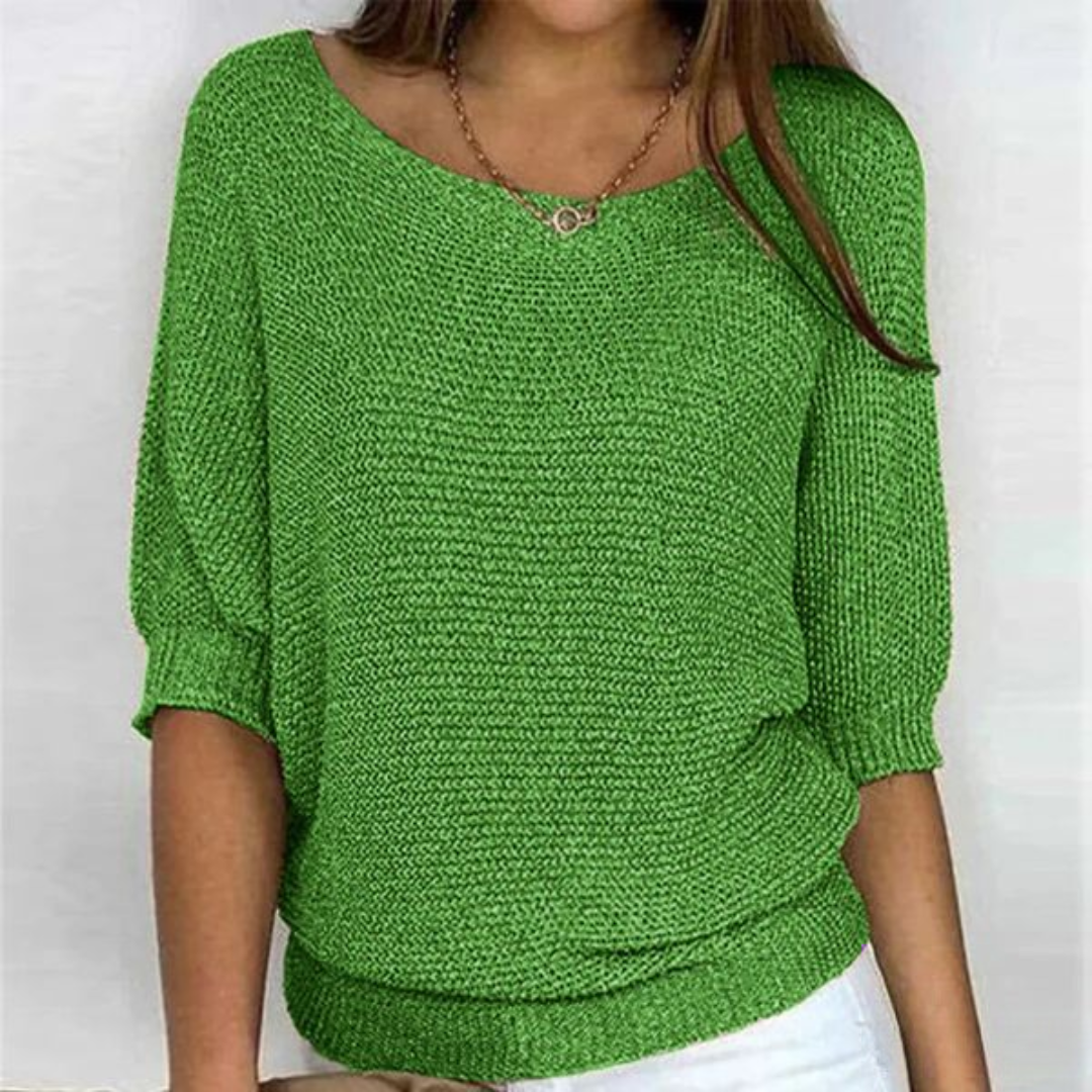 Oliza women's cozy knit sweater loose relaxed fit soft cotton blend for office everyday wear