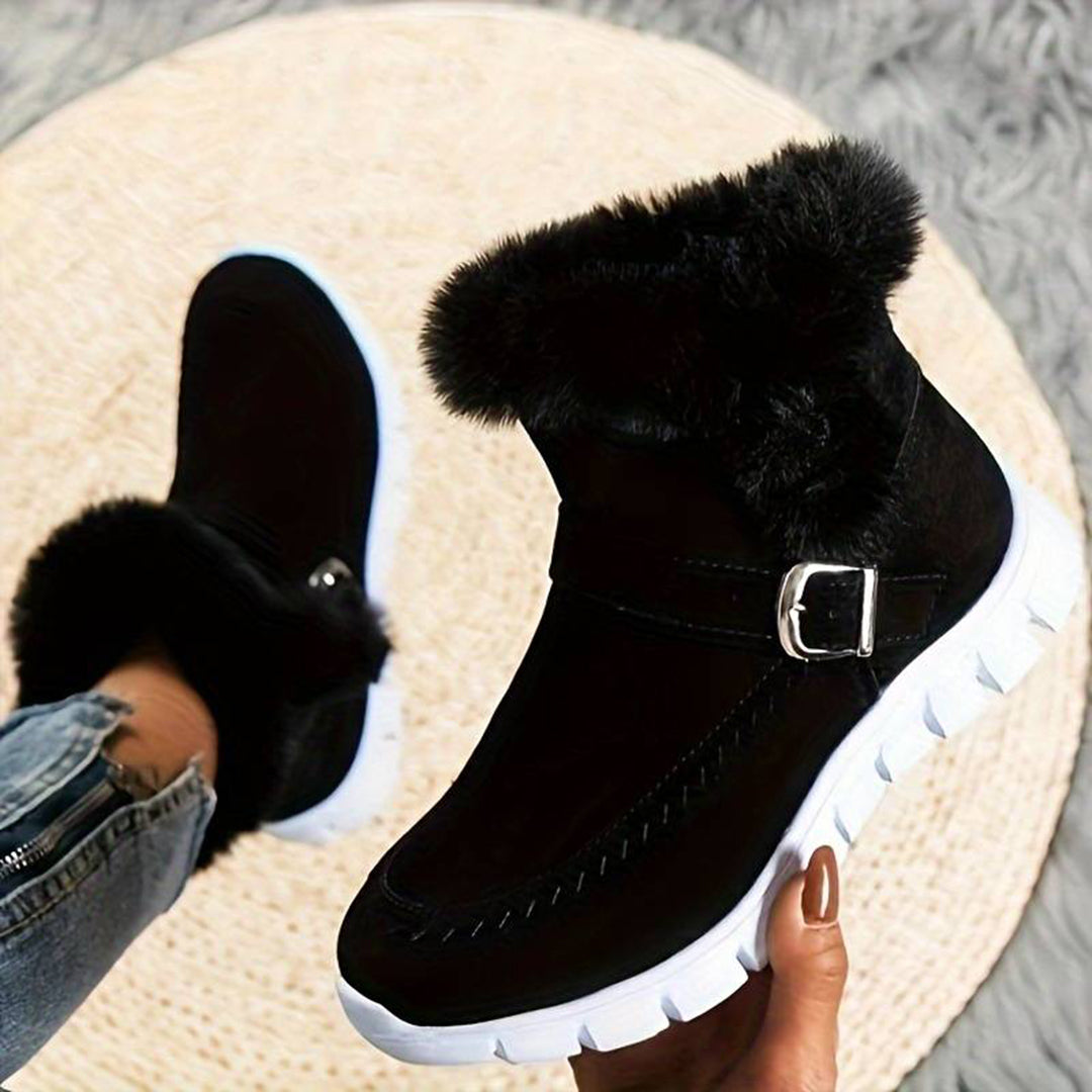 Paula women's winter boots black sporty sole ankle cut comfortable cold-weather fashion footwear