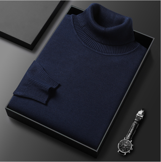 Logan unisex cashmere-cotton turtleneck sweater, warm luxury knit for cold weather
