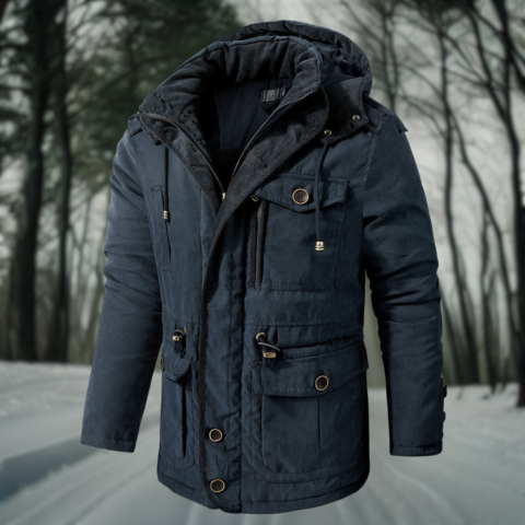 Jackson men's navy blue elegant winter jacket with adjustable hood weatherproof outdoor protection