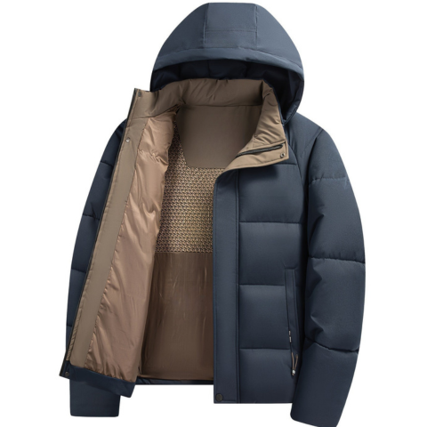 Valérian men's hooded winter jacket black sleek modern silhouette with thick insulation premium warmth