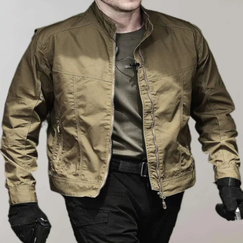 Men's navy zipped windbreaker lightweight windproof jacket with urban slim silhouette
