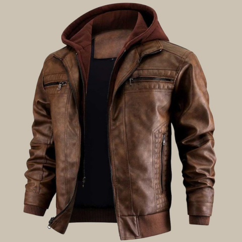 Daryl men's hooded jacket tailored fit urban style mid-season navy structured silhouette