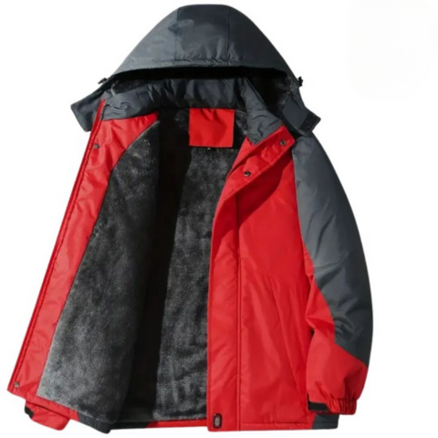 Nevio men's weatherproof insulated hiking jacket in neutral tone with modern slim silhouette