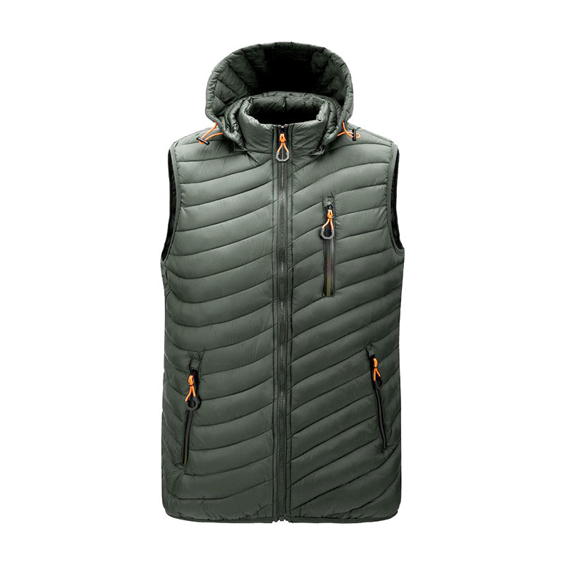 Men's black winter down jacket ultra warm thermal insulation sleek cold weather style