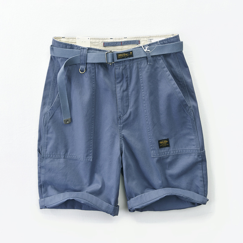 Men's olive cargo shorts adjustable utility belt deep pockets rugged cotton urban explorer style