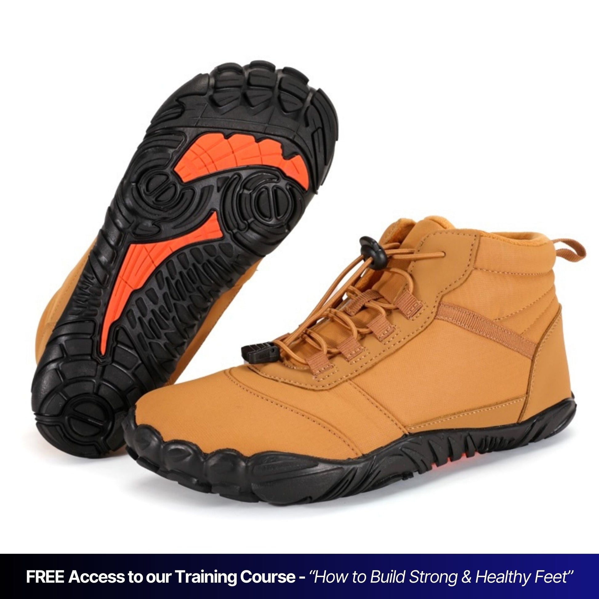 Paleo high-top barefoot shoes wide toe box flexible sole natural brown winter hiking footwear