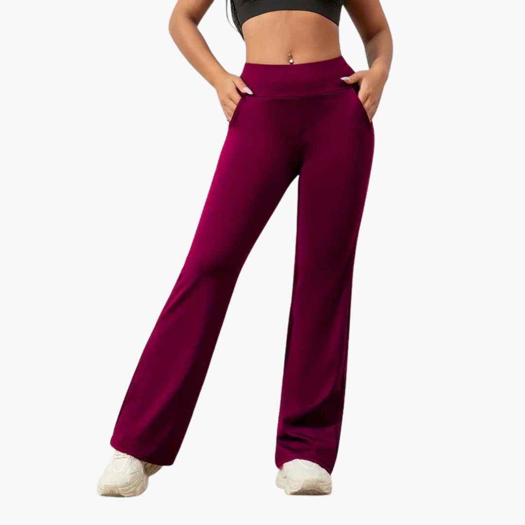 Women's straight-leg elastic waist pants for everyday comfort and versatile casual wear