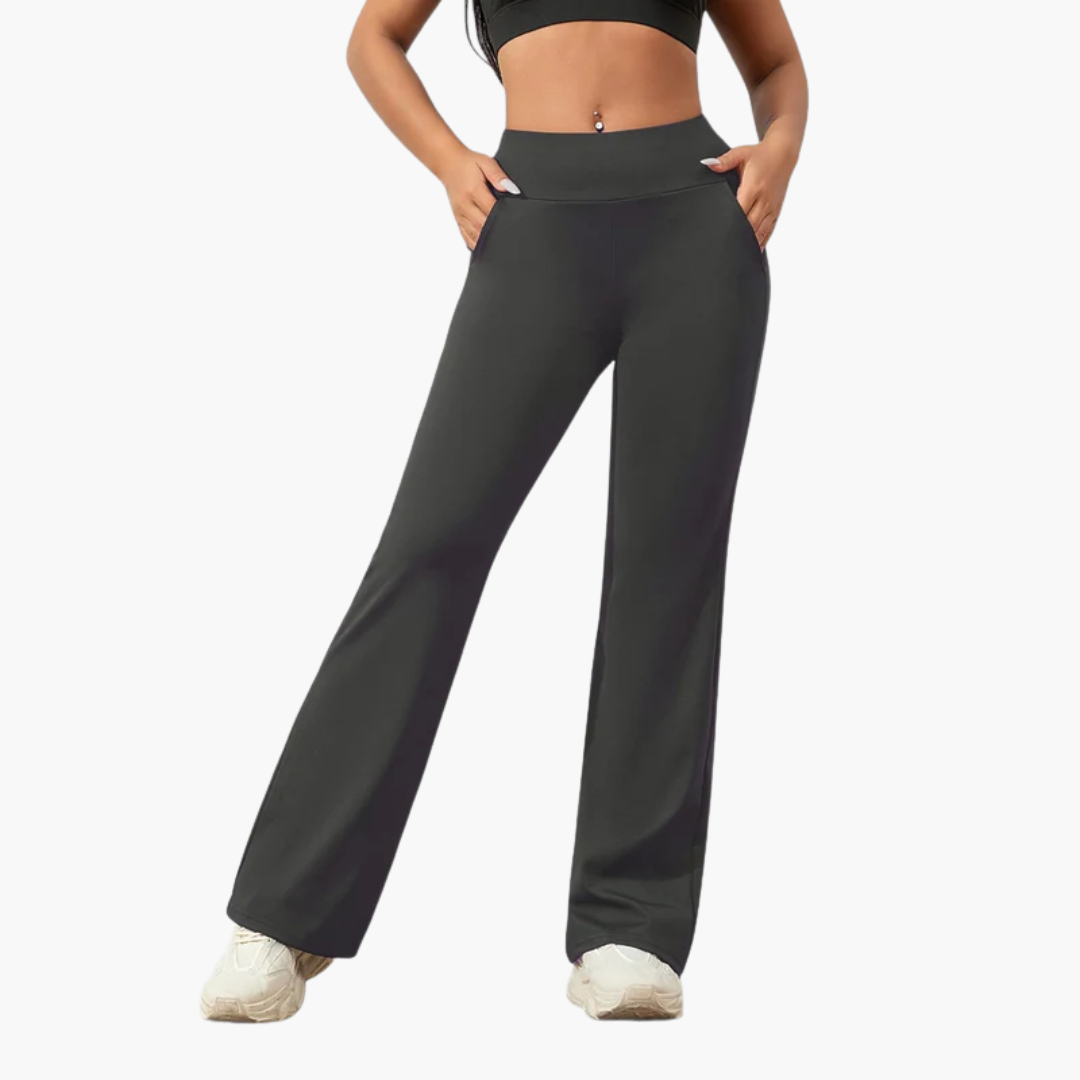 Women's straight-leg elastic waist pants for everyday comfort and versatile casual wear