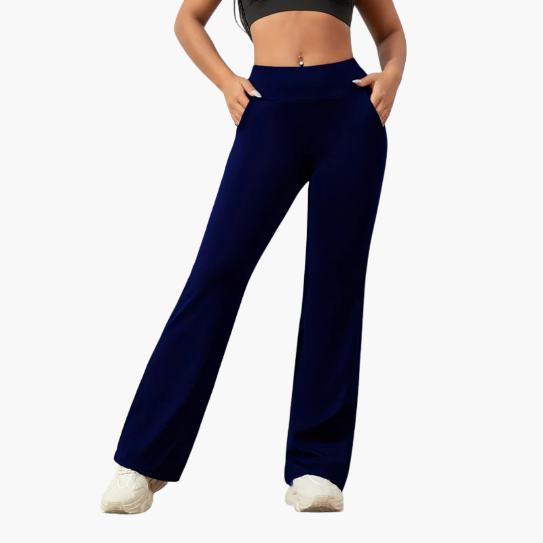Women's straight-leg elastic waist pants for everyday comfort and versatile casual wear