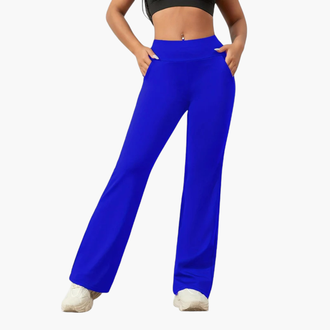 Women's straight-leg elastic waist pants for everyday comfort and versatile casual wear