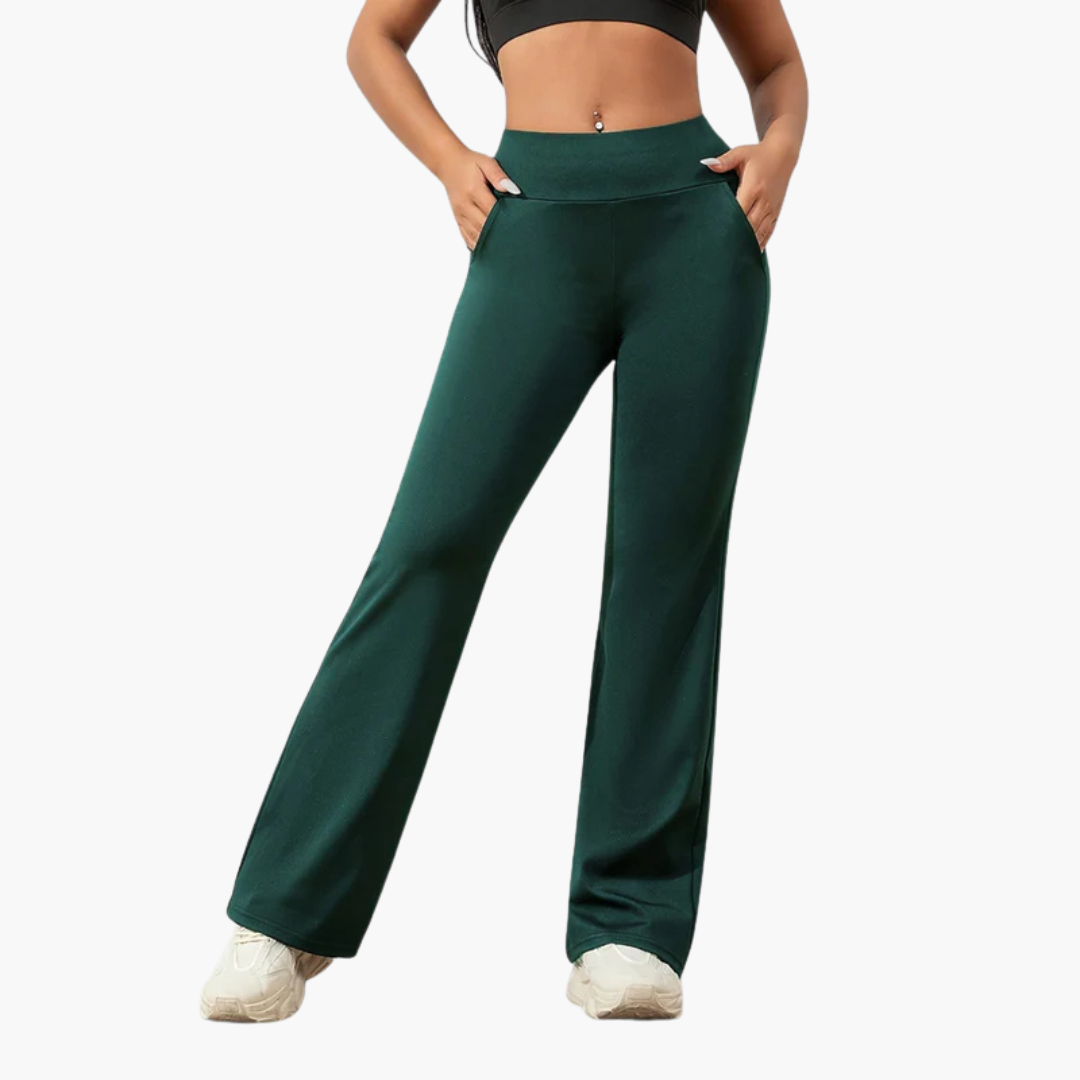 Women's straight-leg elastic waist pants for all-day comfort and versatile everyday wear