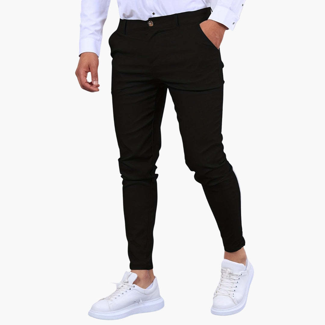 Men's slim fit chino pants ankle length slanted pockets workwear style versatile daily wear