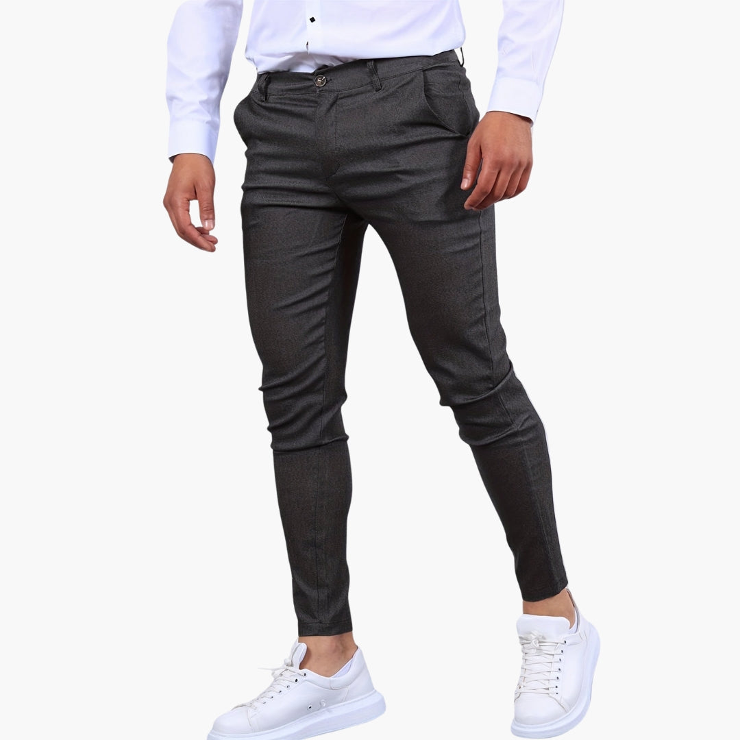 Men's slim fit chino pants ankle length slanted pockets workwear style versatile daily wear
