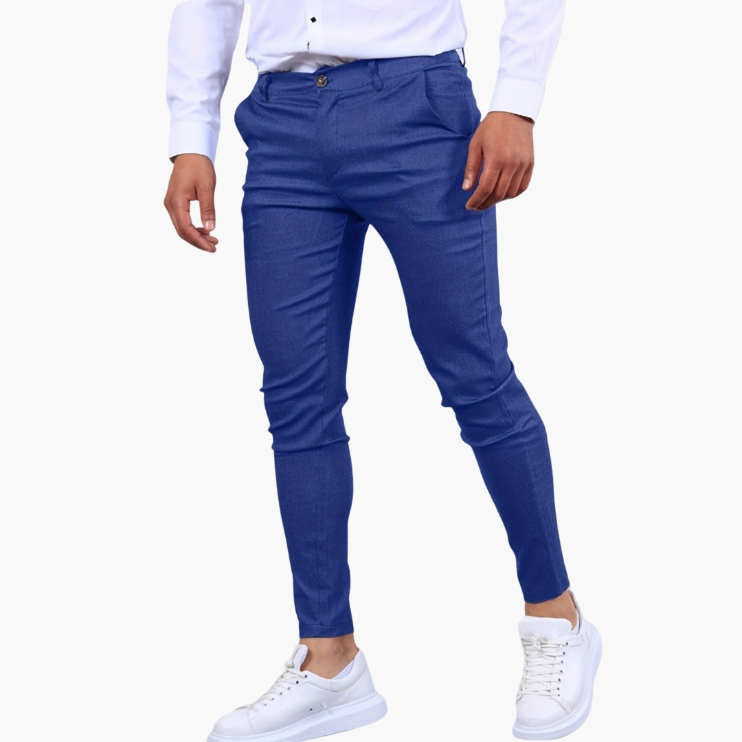 Men's slim fit chino pants ankle length with slanted pockets, clean workwear silhouette