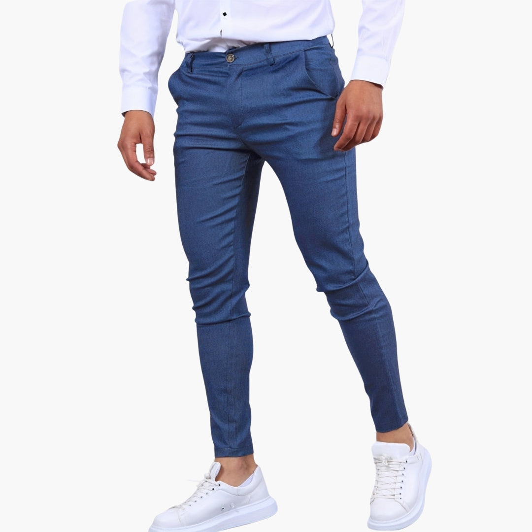 Men's slim fit chino pants ankle length slanted pockets workwear style versatile daily wear