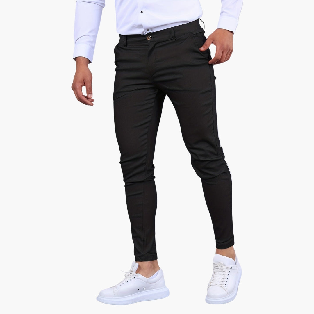 Men's slim fit chino pants ankle length slanted pockets workwear style versatile daily wear