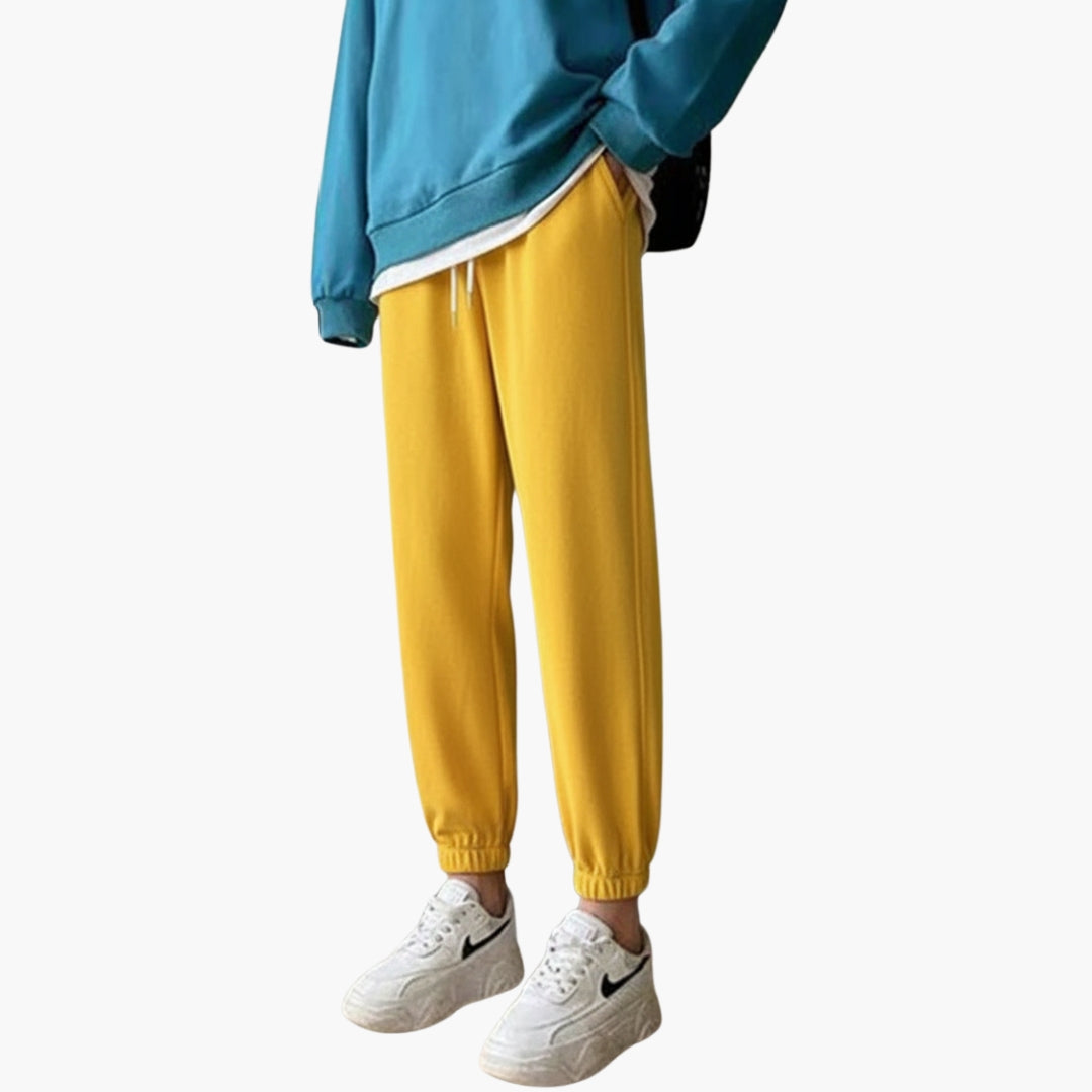 Women's cozy loose fit winter jogger pants with drawstring waist and ribbed ankles